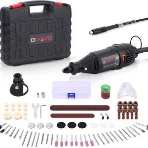 NEW GOXAWEE Rotary Tool Kit with MultiPro Keyless Chuck and Flex Shaft - 140pcs